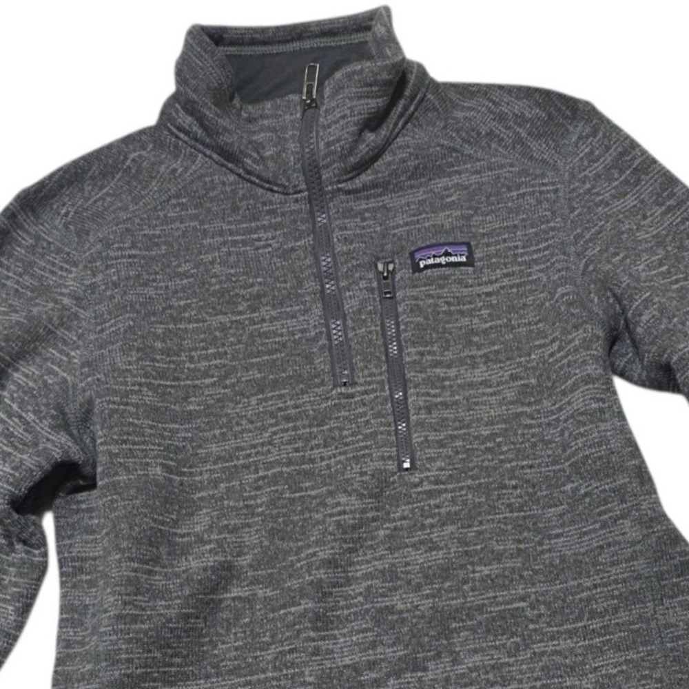 Patagonia Better Sweater 1/4 Zip Kids M 10 Gray Fleece Pullover Jacket